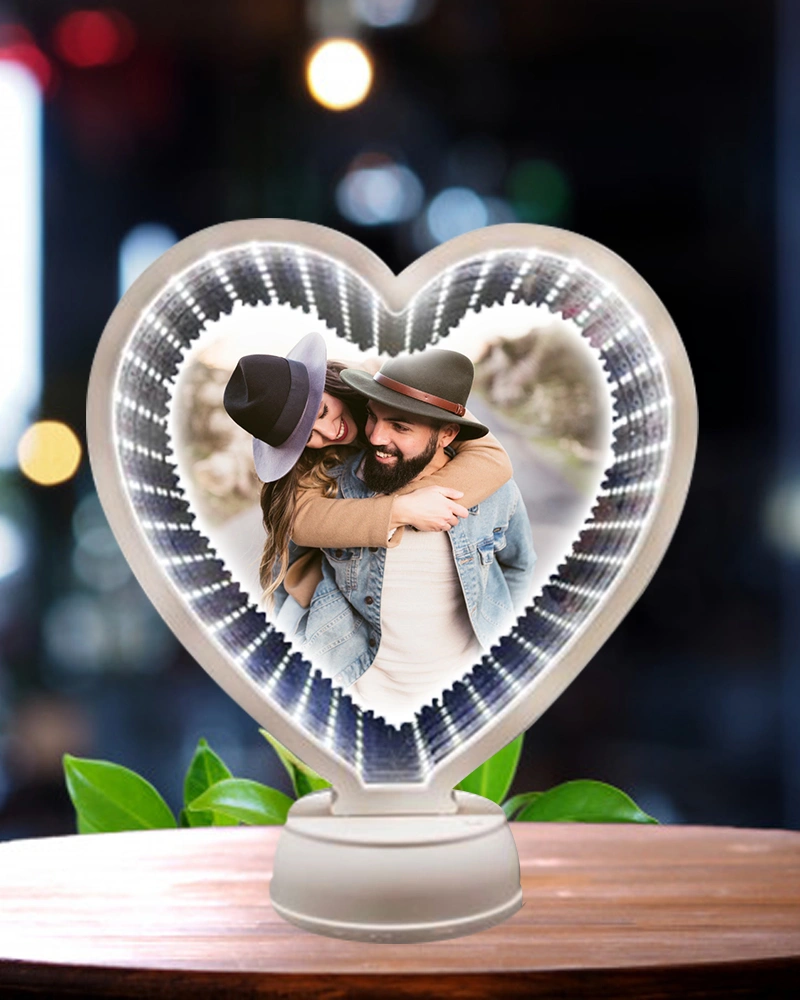 Heart LED Magic Mirror / Heart Photo Frame With Mirror / Valentine