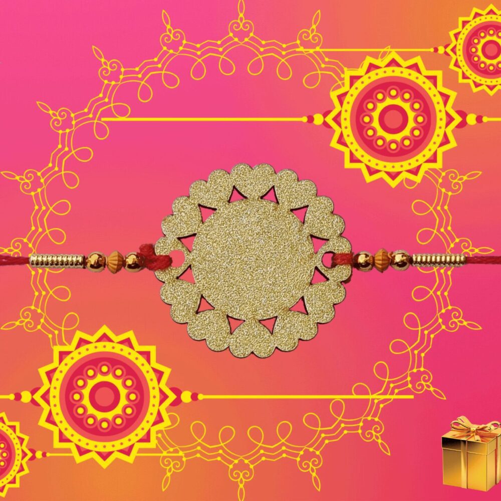 Wooden Rakhi Round Heart