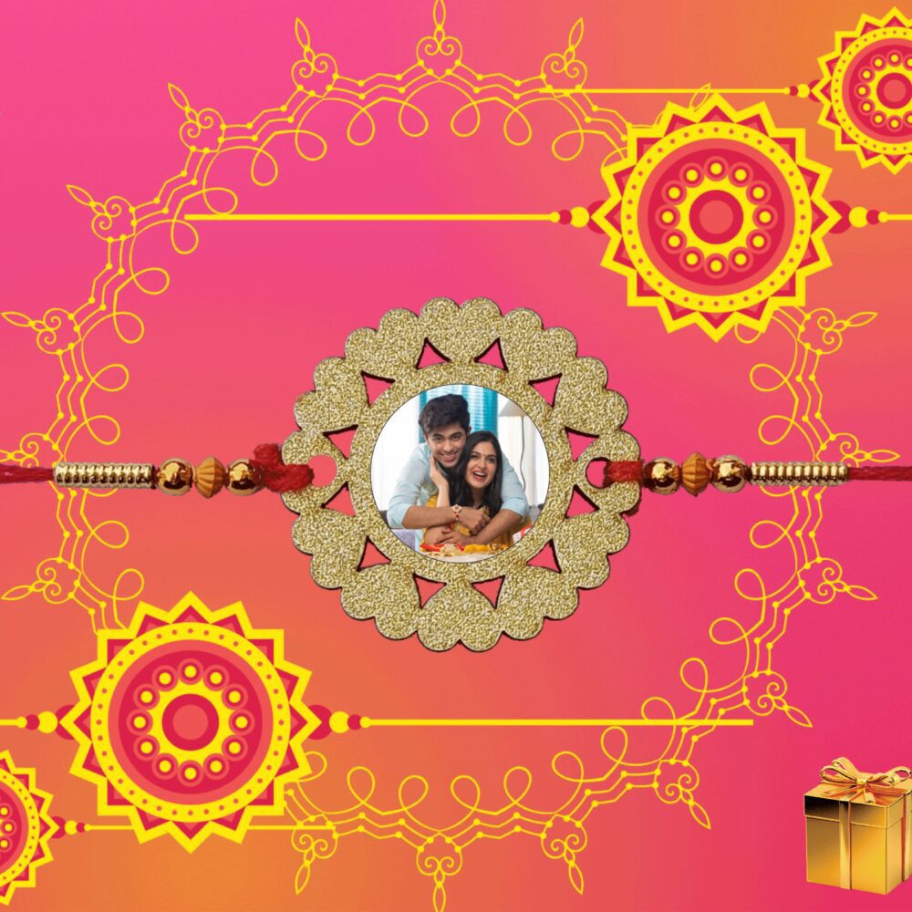 Wooden Rakhi Round Heart