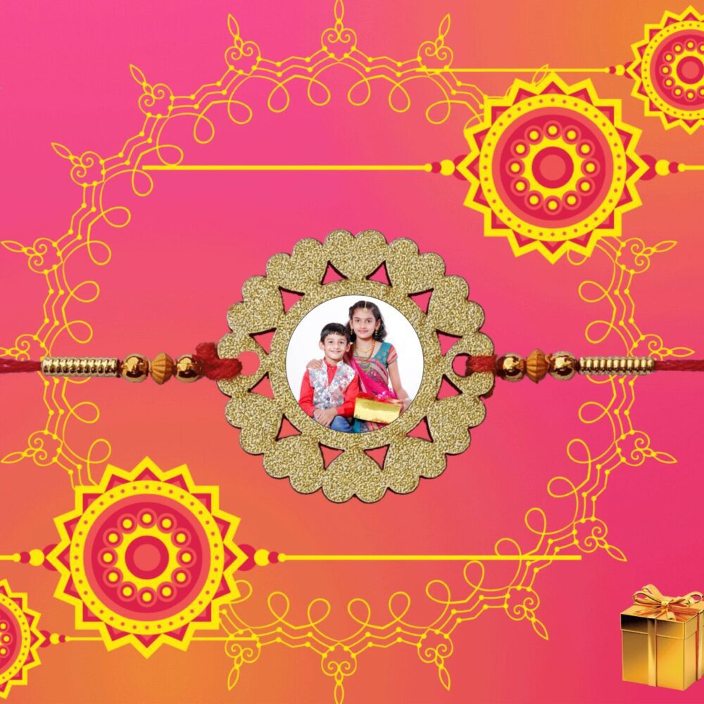 Wooden Rakhi Round Heart