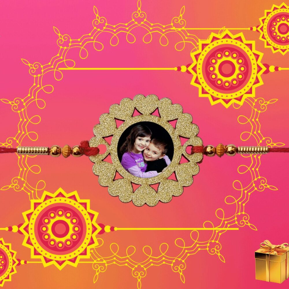 Wooden Rakhi Round Heart