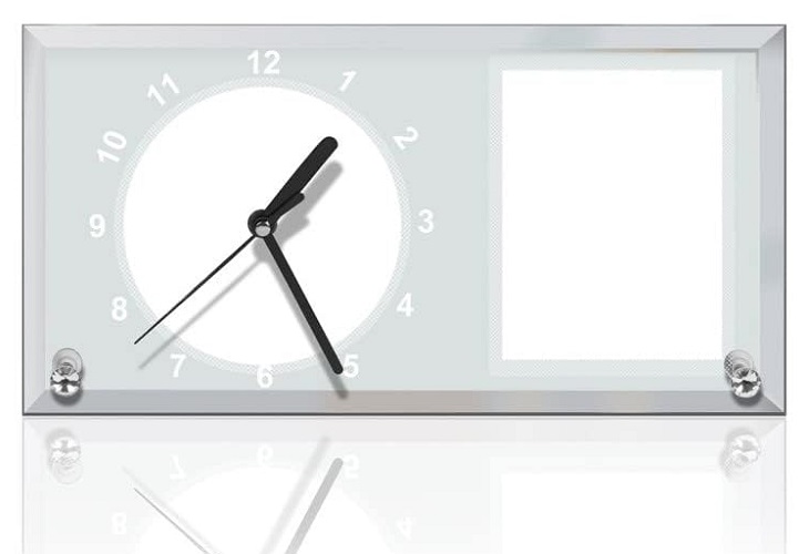 Glass Clock Photo Frame