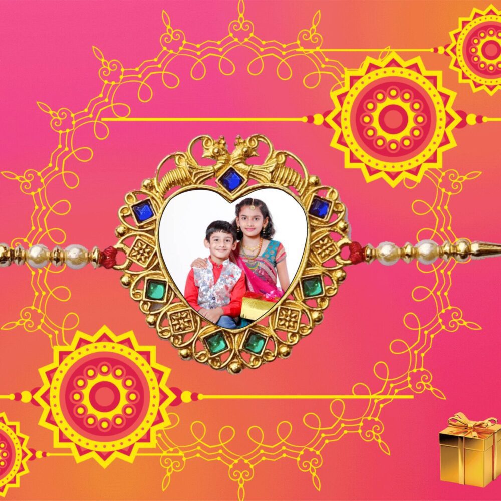 Personalized Metal Rakhi Heart Shape