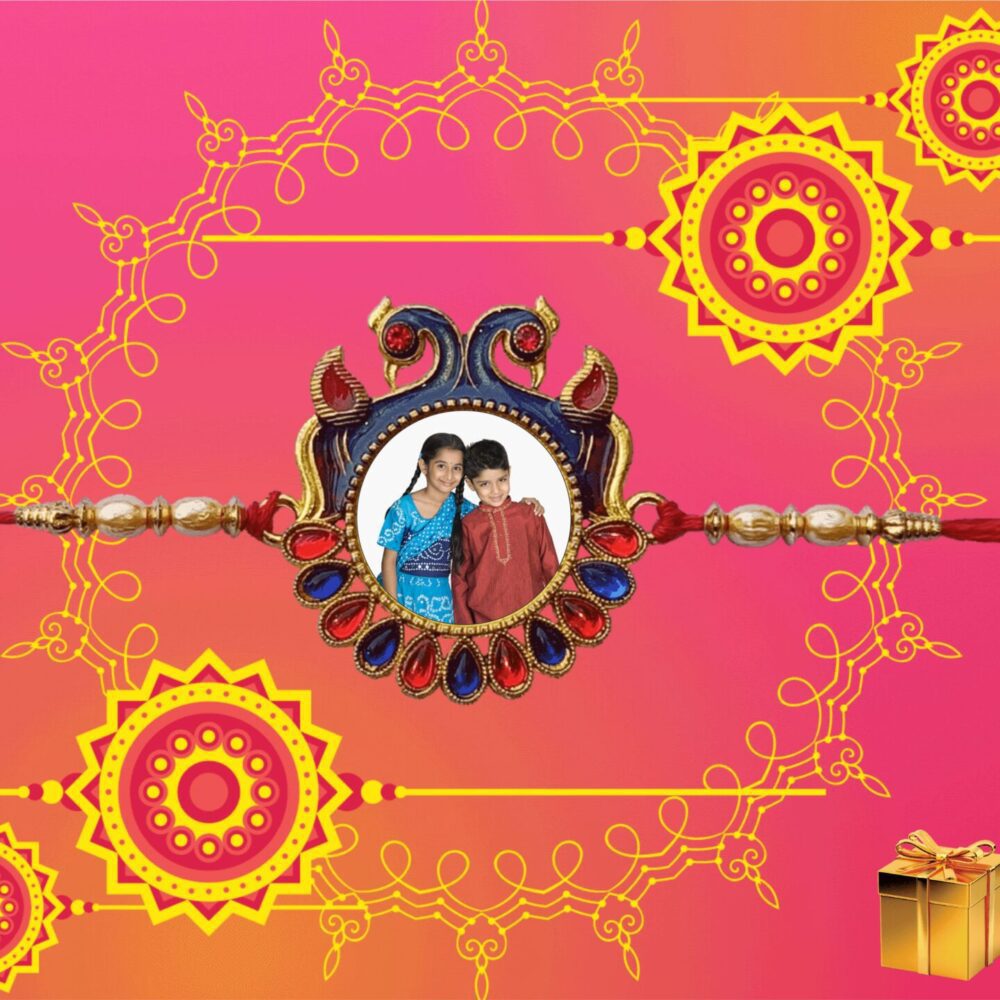 Peacock Pair Metal Rakhi