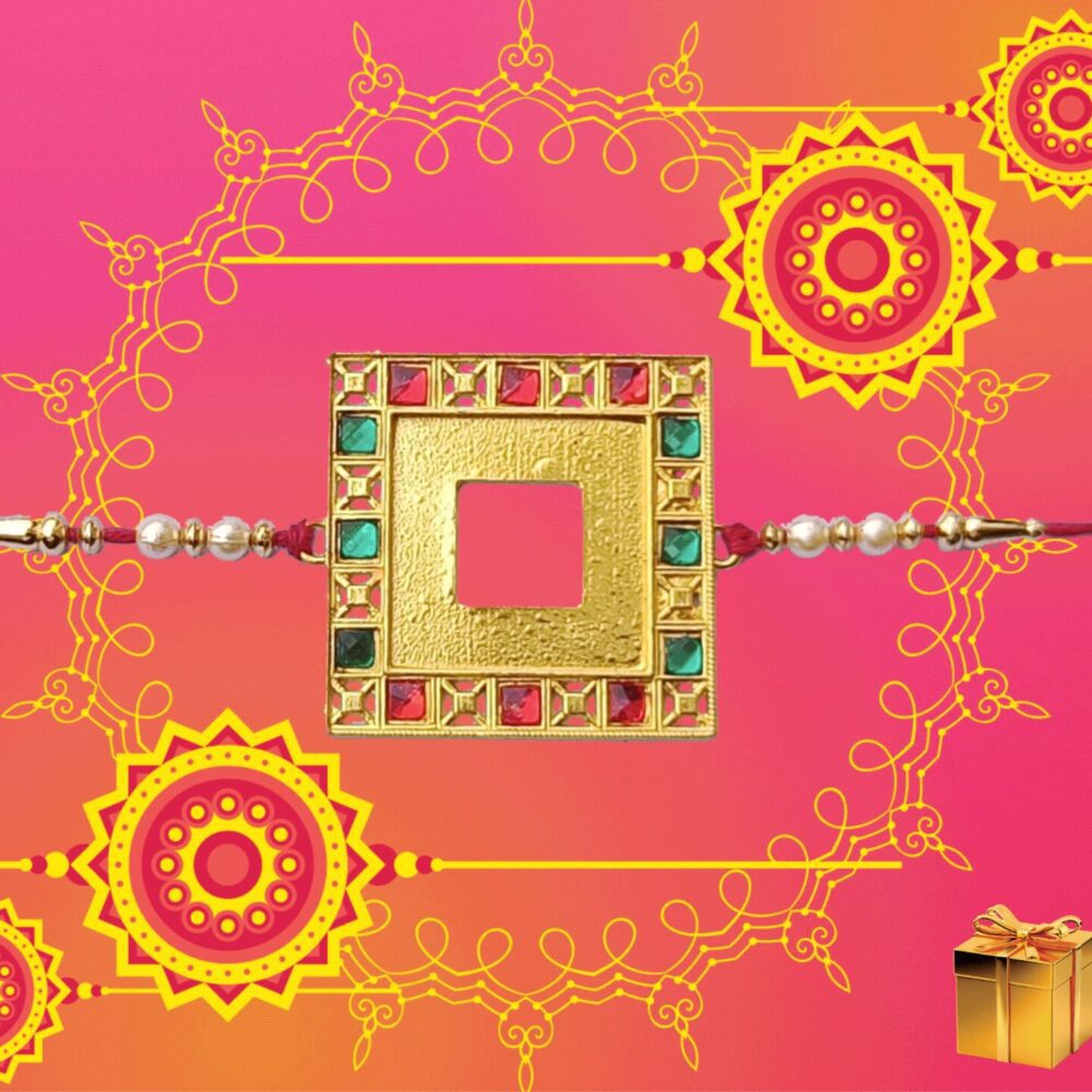 Personalized Metal Rakhi Square