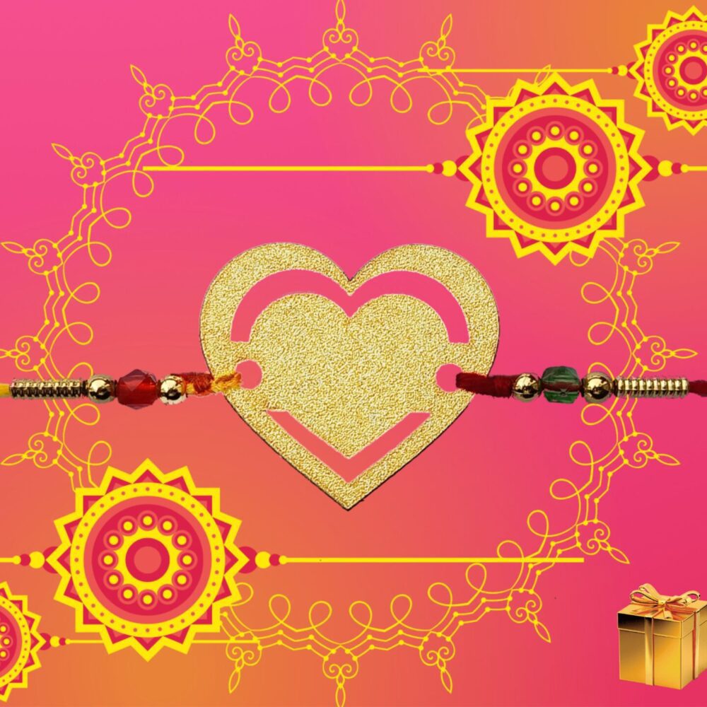 Wooden Heart Rakhi